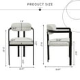 thumbnail image 5 of Hassch 2-Pack Modern Accent Dining Chairs, Beige Linen Fabric Upholstered Armchairs with Ergonomic Back, Comfortable Padded Seat, Matte Black Metal Legs, 5 of 8