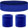 thumbnail image 1 of Conjunto de diadema y muñequeras deportivas de algodón, conjunto de diadema antiesguinces y altamente elástica absorbente del sudor, accesorios de fitness para hombres y mujeres, 1 of 5
