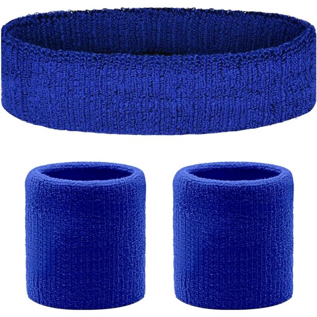 Conjunto de diadema y muñequeras deportivas de algodón, conjunto de diadema antiesguinces y altamente elástica absorbente del sudor, accesorios de fitness para hombres y mujeres