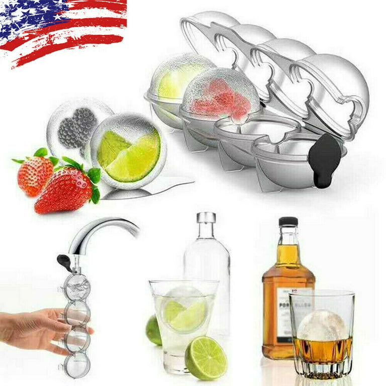 Webake Golf Ball Ice Molds with Lid & Funnel 6 Holes Round Sphere Ice