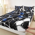 thumbnail image 3 of jejeloiu Football Soccer Sport Twin Sheet Sets,Ball Game Gaming Bedding For Boys Teens 3-Piece, 3 of 7