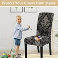 thumbnail image 5 of Dining Room Chair Covers Slipcovers Set of 4,Spandex Super Fit Stretch Removable Washable Kitchen Parsons Chair Covers Protector for Dining Room,Hotel,Ceremony,Black/Brown, 5 of 6