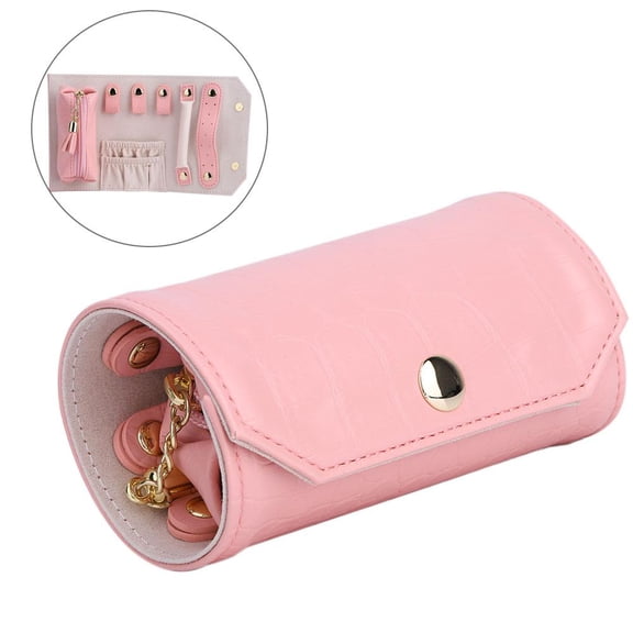 Elegant PU Leather Portable Jewelry Storage Roll Bag Organizer for Traveling,Jewelry Roll Bag, Traveling Jewelry Storage Bag