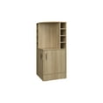 thumbnail image 2 of Natural Oak Corner Bar Cabinet With Long-lasting Wine Holder & Hidden Storage Stylish Unit Bottle Shelf, Open Space, 2 of 5