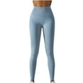 thumbnail image 2 of Leggings for Women Seamless Knit Lycra Solid Color High Waisted Tummy Lift Hip Yoga Pants Exercise Running Fitness, 2 of 8