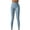 Light Blue, variant on Women's High Waist Yoga Pants Solid Color Seamless Design Closing the Waist and Lifting the Buttocks Running Tight Trousers Size M(6)White