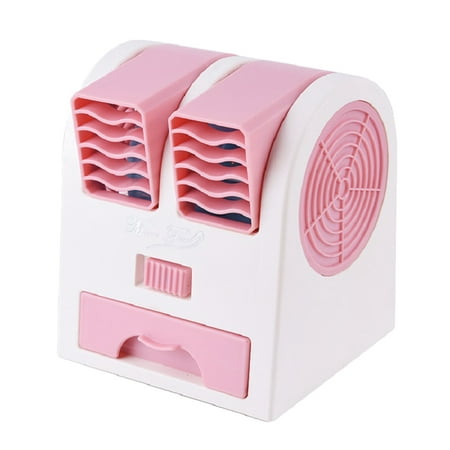 

USB Mini Air Conditioner Portable Personal Cooling Fan Double Air Outlet Summer Desktop Air Cooler Fan