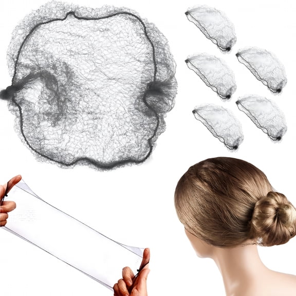 VANIDO 6Pc Hair Nets Elastic Edge Mesh Net Stretch Disposable Grey Hairnet Sleeping Wig