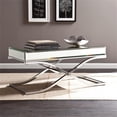 thumbnail image 3 of Southern Enterprises Ava Mirrored Metal Coffee Table in Silver, 3 of 7