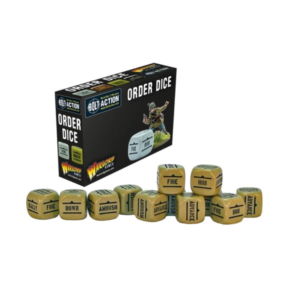 Warlord Games Order Dice - Sand (12) New