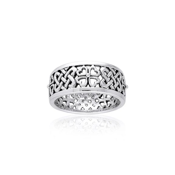 Celtic Irish Shamrock 925 Sterling Silver Ring Fine Heritage Jewelry Clover