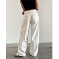thumbnail image 4 of Pantalones vaqueros de pierna ancha for mujer, de talle bajo, holgados, pierna recta, pantalones de mezclilla for novio, pantalones vaqueros sueltos casuales, estilo niña Y2K, 4 of 5