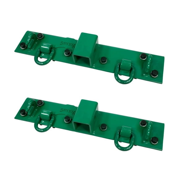 2 Pack 5-1/2" x 22" Tractor Bucket Grab Hooks Bolt 2" Hitch Receiver for Kubota, Bobcat - Universal Compact Tractor Bolt on Plate w/D-Ring & Grab Hooks - Tractor Attachment