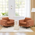 thumbnail image 2 of Costway Set of 2 Fabric Accent Armchair Single Sofa w/ Side Storage Pocket Orange, 2 of 9