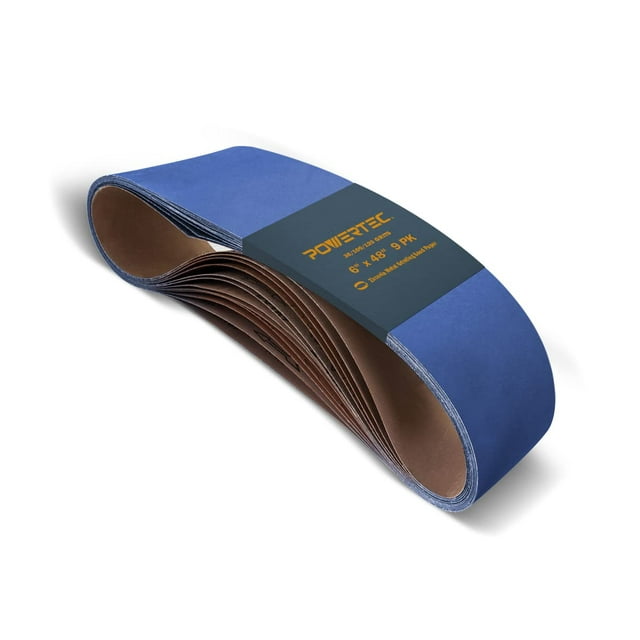 Cinta abrasiva POWERTEC 464801Z Zirconia 6x122 cm 9PK 36/100/120