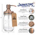 thumbnail image 2 of Classic Farmhouse 16oz Ball Glass Mason Jar Soap Dispenser - Copper, 2 of 4