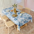thumbnail image 6 of Blue Christmas Snowflake Pattern Rectangle Tablecloth 60"x102",Waterproof Polyester Rectangle Table Cloth, Wipeable Spillproof Polyester Tablecloth for Dining, Camping, Indoor and Outdoor, 6 of 6