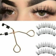 Magnetic Eyelashes Kit,Magnetic Eyelash Clip & Eyelashes Set, Reusable Silk False Lashes,3D Reusable Eyelashes with Eyelash Clip