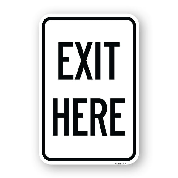 SignMission A-1218-23424 12 x 18 in. Aluminum Sign - Parking Lot Sign Exit Here
