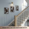 thumbnail image 4 of Modern Wooden Wall Sculptures - Set of 3 - Home Decor Accent - Large Wall Art for Living Room, Bedroom, Office - Easy Installation (Walnut, Large - Abstract Shapes), 4 of 8
