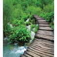 thumbnail image 3 of Forest Duvet Cover Set, Path and the Waterfall Board in Croatia Cascade Garden Lake Fence Peaceful View, Decorative 3 Piece Bedding Set with 2 Pillow Shams, Calking Size, Brown Green, by Ambesonne, 3 of 3
