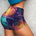 thumbnail image 4 of Honeii Hawaiian Island Dolphin Print Women's Workout Shorts, Gym Shorts for Active Wear, Sports Shorts,Women's Running Shorts,Quick Dry Athletic Shorts-XX-Large, 4 of 8