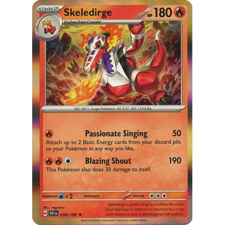 Pokemon Scarlet & Violet Base Set Holo Rare Skeledirge #38