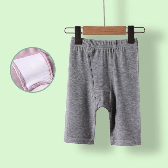 BADHUB Girls Knee Length Pants Dressy Casual Bermuda Shorts Elastic Waist Solid Color Soft Summer Short Pant Gray 5 Years