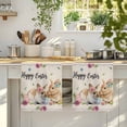 thumbnail image 4 of Spring Easter Kitchen Towels Set of 2, Watercolor Flowers Cute Rabbits Eggs Leaf Beige Absorbent Dish Towels for Kitchen, Microfiber Hand Towel, Quick Drying Tea Towel for Cleaning Dishcloths, 4 of 7