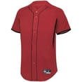 thumbnail image 2 of Holloway M Game7 Full-Button Baseball Jersey Scarlet/Black 221025, 2 of 2