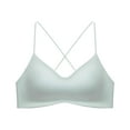 thumbnail image 2 of Women's Cross Back Wireless Bra Thin Strap Push Up Bralette, Sexy Crisscross Lingerie, Seamless Gathering Underwear, Comfort Yoga Crop Top Adjustable Vest, 2 of 5