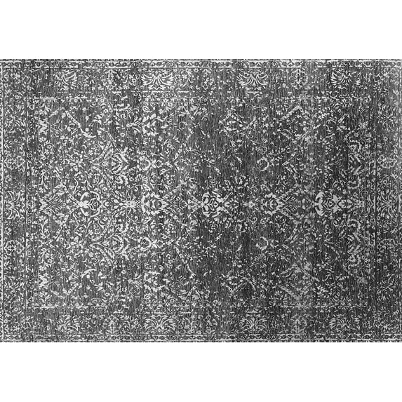 Ahgly Company Machine Washable Indoor Rectangle Oriental Gray Industrial Area Rugs, 4' x 6'