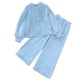 thumbnail image 1 of Odeerbi 8-12 Años Niños Niñas Algodón Conjuntos Camisa Manga Larga Pantalones Pierna Ancha Conjunto Primavera Solapa Camisa Pantalones Dos Piezas Conjunto, 1 of 9