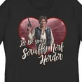 thumbnail image 2 of Women's Star Wars Valentine's Day Han Solo I'll Be Your Scruffy Nerf Herder Graphic Tee Black Large, 2 of 4