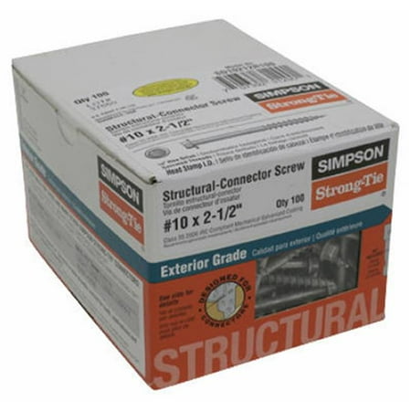 

Simpson Strong Tie SD10212R100 No. 10 x 2.5 in. Connector Screw