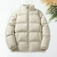 thumbnail image 4 of Abrigo de algodón de invierno para mujer, Chaqueta de algodón gruesa acolchada cálida resistente al frío, abrigo a prueba de viento de manga larga con cuello levantado, abrigo para exteriores Unisex, 4 of 5