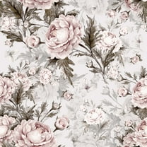 MuralsPrint Antique Pink Peonies  Peel and Stick Wallpaper 24''w x 10'L - 10'ft H x 24''inch W