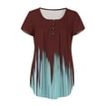 thumbnail image 3 of Pntutb Womens Summer Tunic Tops Short Sleeve Casual V Neck Hide Belly Tee Blouses, 3 of 6