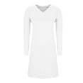 thumbnail image 5 of cfhntfmh Nightgowns for Women Comfy V Neck Long Sleeve Nightshirts Soft Flowy Plain Loungewear Sleepwear for S-XXL, 5 of 7