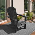 thumbnail image 3 of Costway Outdoor Patio HDPE Deck Adirondack Chair Beach Seat Retractable Ottoman Black, 3 of 9