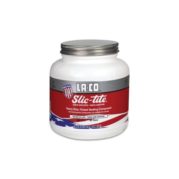 La-Co Thread Sealant with PTFE, White, Paste, 32 fl oz, Brush-Top Can 42049