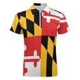 thumbnail image 4 of Maryland Flag Men Zipper T-shirt Summer Casual Short Sleeve T-shirt Top, 4 of 7