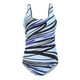 thumbnail image 1 of Traje de baño de una pieza para mujer, talla grande, bikini con rayas de arcoíris y degradado graso, 1 of 6