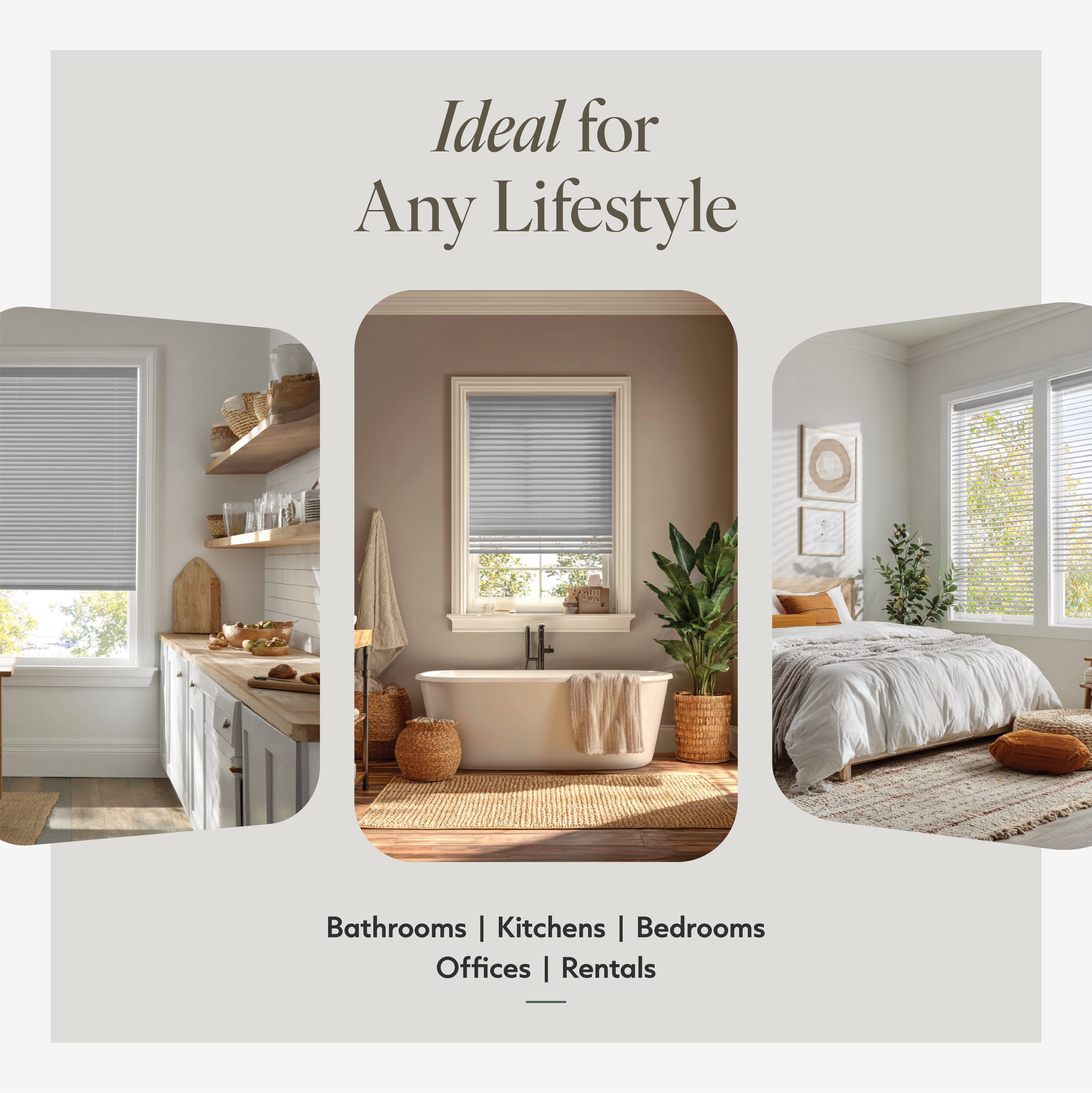 Chicology 16"W X 84"H Cordless Vinyl Mini Blinds 1 in Slats Light Filtering Gloss Grey Easy Install
