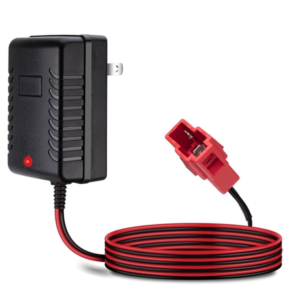 LujingZ 6V Kids Ride On Car Charger 6 Volt Battery Charger for BMX X6 Kid TRAX & More 6V 1000MA Output 5.3FT Cable Red Square Plug LED Indicator