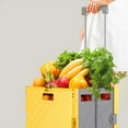 thumbnail image 4 of Foldable Shopping Trolley, Plastic Folding Storage Cart Handcart With 360°Rotate Wheels & Telescoping Handle, 4 of 6