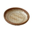 thumbnail image 2 of TISHITA Bamboo Serving Tray Pastry Plate Food Tray Tea Tray Woven Fruit Basket Rattan Basket Vanity Platter for Restaurant Party Home 17cmx3cm, 2 of 8