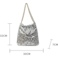 thumbnail image 5 of JUYGO Womens Fashion Shoulder Bag Y2k Sparkly Glitter Sequin Purse Large Totes Top Handle Satchel with Chain Party, 5 of 7