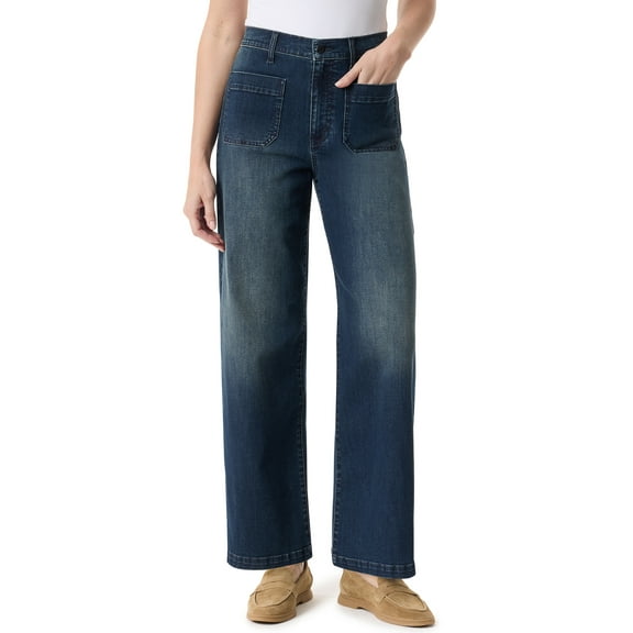 Gloria Vanderbilt Swan Series Women's Patch Pocket Wide Leg Jeans, Sizes 6-18