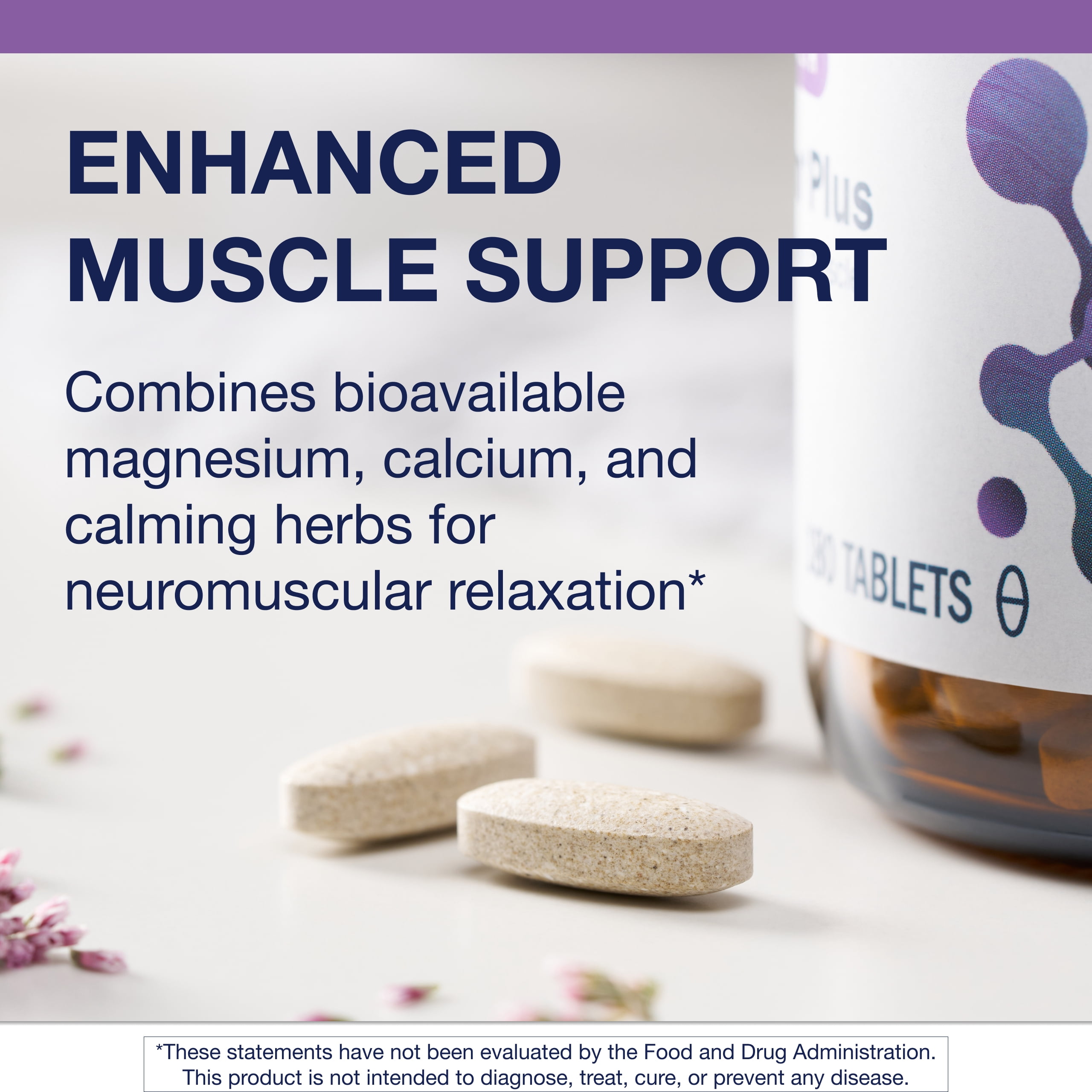 Metagenics MyoCalm Plus - With Passionflower, Valerian Root, Magnesium & Calcium - Non-GMO, Gluten-Free & Vegetarian - 60 Servings - 180 Tablets